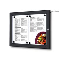 Osvetlené magnetické vitríny Menu Black, jednokrídlové