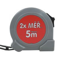 TOPTRADE meter zvinovací, „2x MER...“, jednobrzdový, 19 mm x 5 m