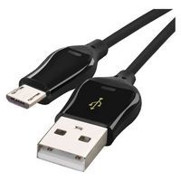 Rýchlonabíjací a dátový kábel, USB-A 2.0/micro USB-B 2.0, Quick Charge, 1 m, čierna