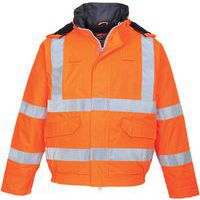 Nehorľavá antistatická vetrovka Bizflame Rain Hi-Vis, oranžová