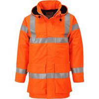 Nehorľavá vetrovka Bizflame Hi-Vis Multi Lite Rain, oranžová