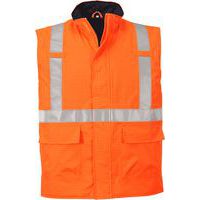 Nehorľavá antistatická vesta Bizflame Rain Hi-Vis, oranžová