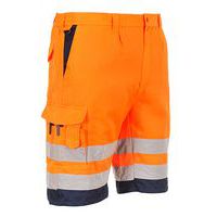 Hi-Vis šortky z poly-bavlny, modrá/oranžová