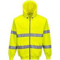 Hi-Vis mikina se zipem a kapucí, žlutá