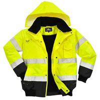 Vetrovka Hi-Vis Bomber, čierna/žltá