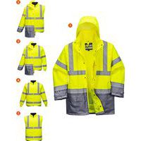 Vetrovka 5v1 Hi-Vis Executive, sivá/žltá