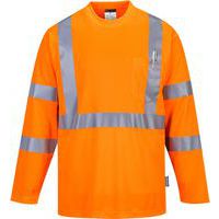 Reflexné Hi-Vis tričko s dlhým rukávom, oranžová