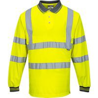 Polokošeľa Hi-Vis s dlhým rukávom, žltá