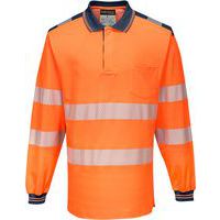 PW3 Hi-Vis Polo tričko L/S, modrá/oranžová