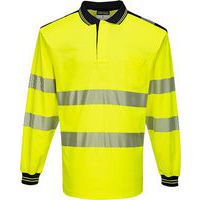 PW3 Hi-Vis Polo tričko L/S, čierna/žltá