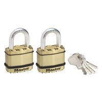 Set mosadzných visiacich zámkov Master Lock Excell 45mm, 2ks