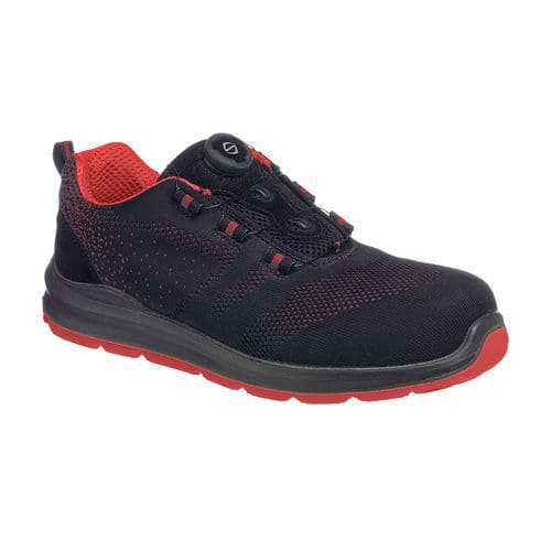 Portwest Compositelite Wire Lace Safety Trainer S1P, červená/čierna