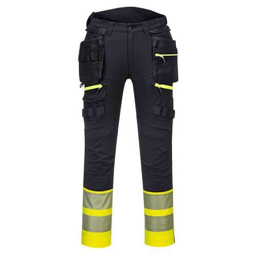 Nohavice DX4 Hi-Vis s odnímateľným vreckom triedy 1, čierna/žltá