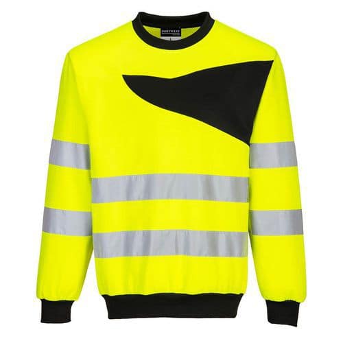 PW3 Crew Hi-Vis mikina, čierna/žltá