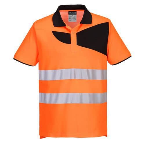 PW2 Hi-Vis Polo tričko S/S, čierna/oranžová