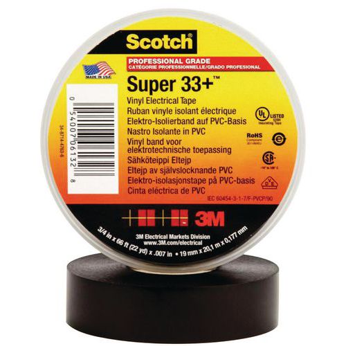 Elektroizolačná páska Scotch Super 33+, 6 mx 19 mm, čierna