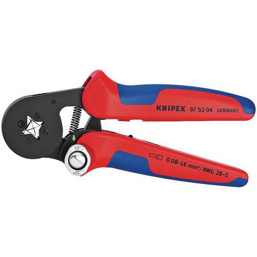 Krimpovacie kliešte Knipex, samonastavovacie, 0,08 - 16 mm2