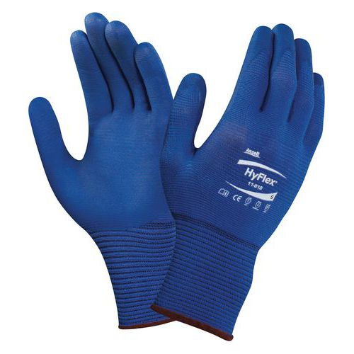 Nylonové rukavice Ansell HyFlex® 11-818 polomáčané v nitrile, 12 párov