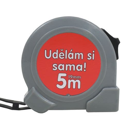 TOPTRADE meter zvinovací, „UDĚLÁM SI SAMA!“, jednobrzdový, 19 mm x 5 m