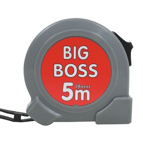 TOPTRADE meter zvinovací, „BIG BOSS“, jednobrzdový, 19 mm x 5 m