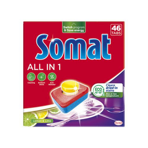 Somat tablety do umývačky riadu All In 1 LemonLime, 46 ks