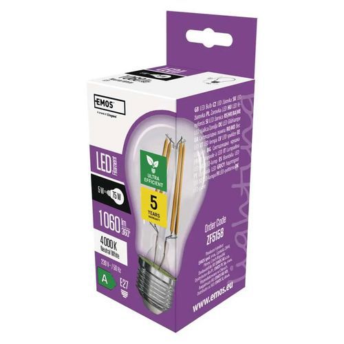 LED žiarovky Filament A60, pätka E27, 5 W