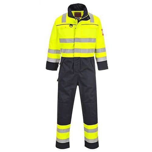 Nehorľavá kombinéza Multi-Norm Hi-Vis, modrá/žltá