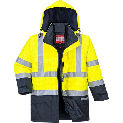 Nehorľavá vetrovka Bizflame Hi-Vis Multi-Protection, modrá/žltá