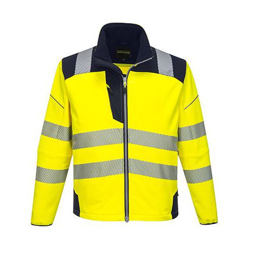 PW3 Hi-Vis Softshell bunda, modrá/žltá