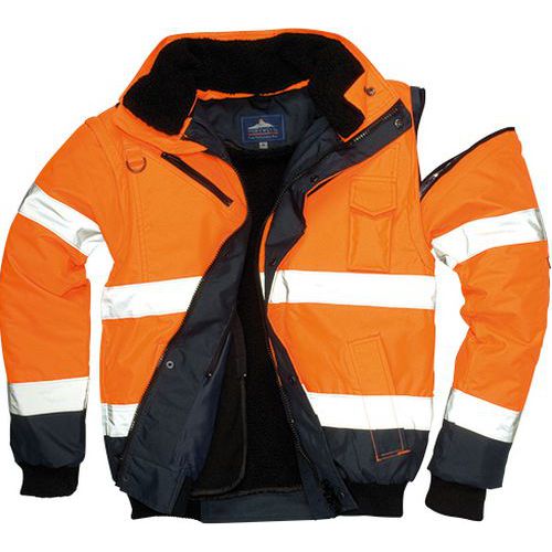 Vetrovka Hi-Vis Bomber, modrá/oranžová