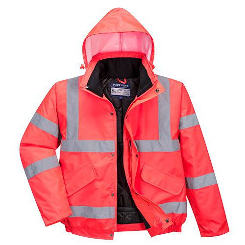 Hi Vis Bomber vetrovka, červená