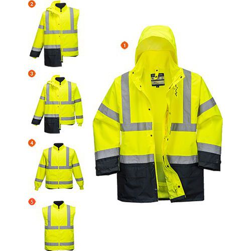 Vetrovka 5v1 Hi-Vis Executive, modrá/žltá