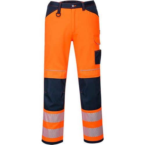 PW3 Hi-Vis Pracovné nohavice, modrá/oranžová