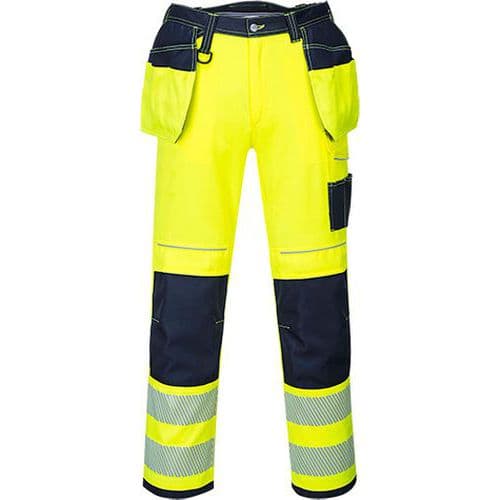 PW3 Hi-Vis Pracovné nohavice, modrá/žltá