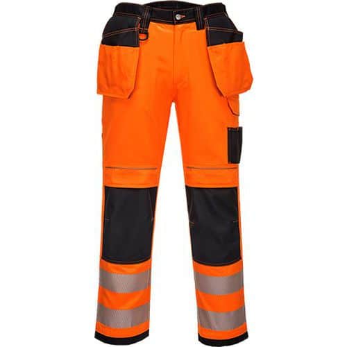 PW3 Hi-Vis Pracovné nohavice, čierna/oranžová