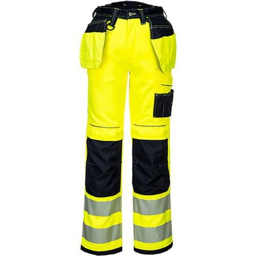 PW3 Hi-Vis Pracovné nohavice, čierna/žltá