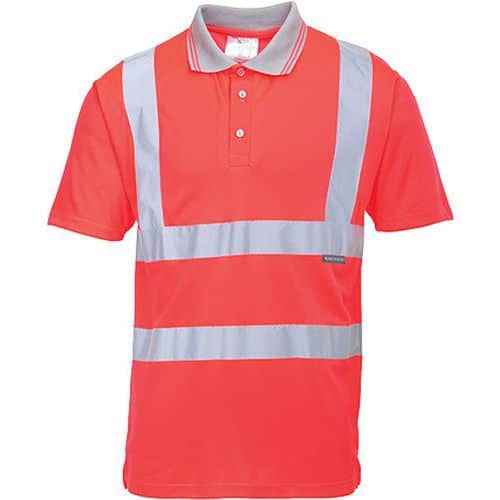 Polokošeľa Hi-Vis s krátkym rukávom, červená