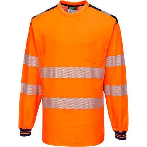 PW3 Hi-Vis Tričko L/S, modrá/oranžová