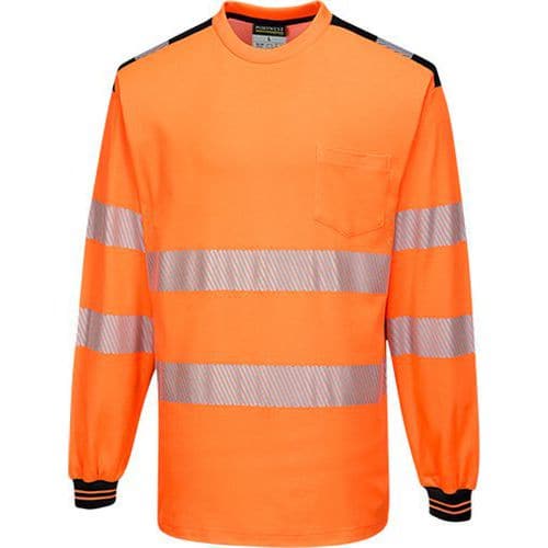 PW3 Hi-Vis Tričko L/S, čierna/oranžová