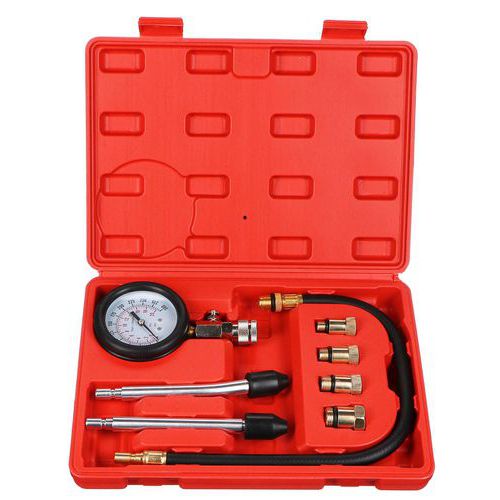 Sada na testovanie kompresie benzínových motorov MECHANIC ENGINE TESTER 8, 0-20bar, 8ks SIXTOL