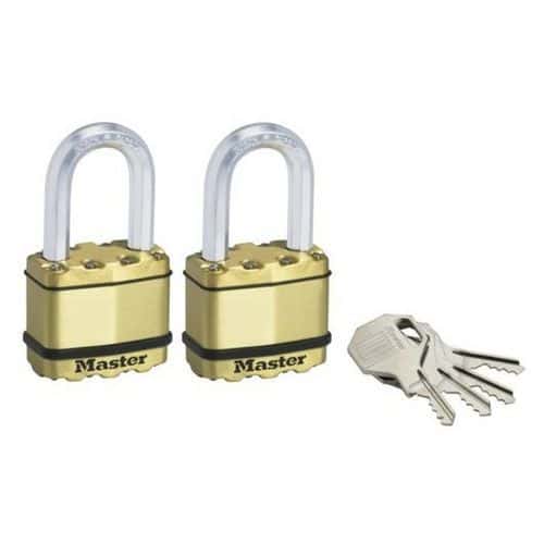 Set mosadzných visiacich zámkov Master Lock Excell 50mm, 2ks