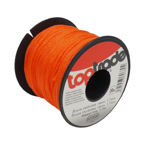 TOPTRADE šnúra murárska PE, 1,7 mm x 50 m, oranžová