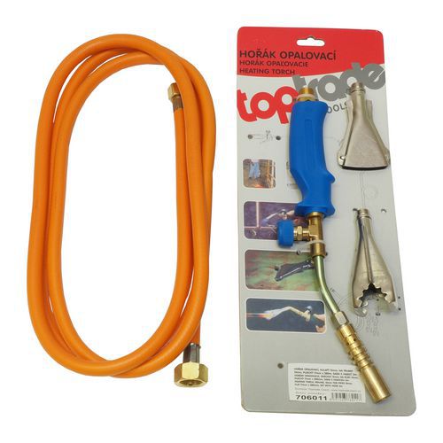 TOPTRADE horák PB opaľovací, hadica 3 m, regulátor tlaku, okrúhly 12mm, na rúrky 15 mm, plochý 17mm/380mm