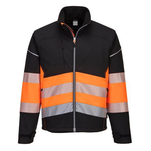 PW3 Hi-Vis Trieda 1 Softshell, čierna/oranžová