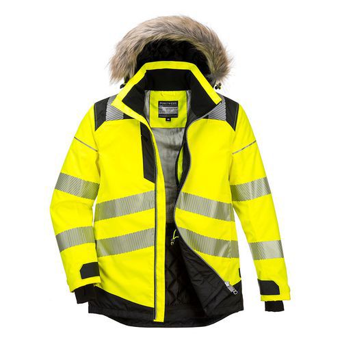 Bunda PW3 Hi-Vis Zimná Parka, čierna/žltá