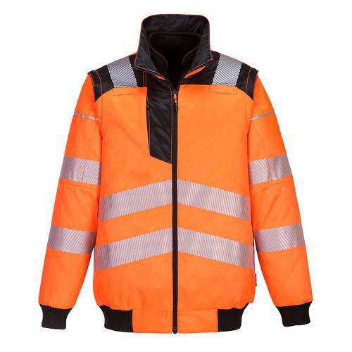 PW3 Hi-Vis 3-in-1 Pilot bunda, čierna/oranžová