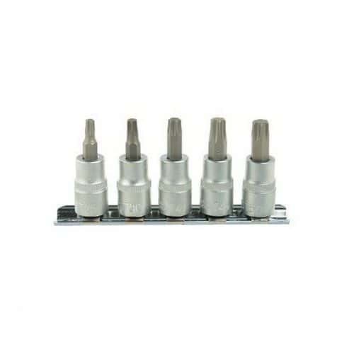 Sada bitov TORX, 5ks, 3/8, T25-T50, GEKO