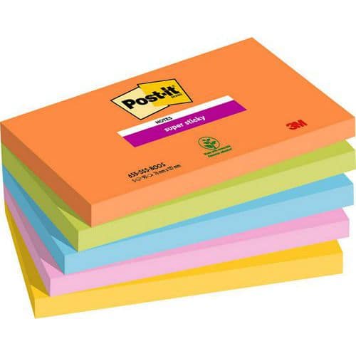 Post-it Super Sticky bločky, 76 x 76-127 x 51 mm