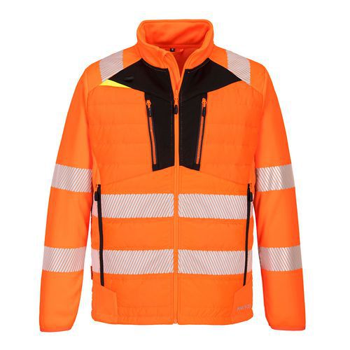 DX4 Hi-Vis Hybridná Baffle bunda, čierna/oranžová