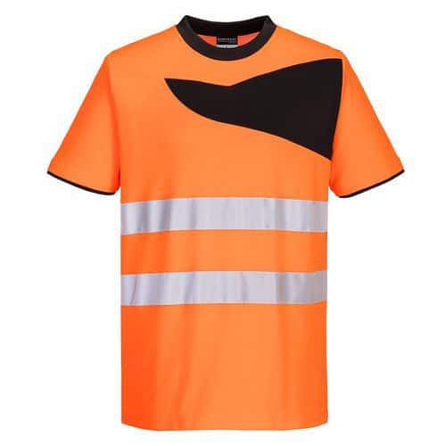 Tričko PW2 S / S, čierna/oranžová